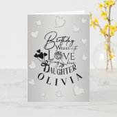 Minimalist Daughter Birthday Lettering カード (黄色い花)