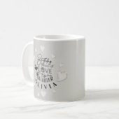 Minimalist Daughter Birthday Lettering コーヒーマグカップ (正面左)