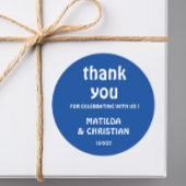 Minimalist Deep Blue Wedding ラウンドシール