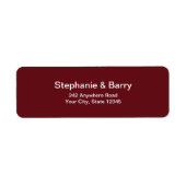 Minimalist Deep Burgundy Red Return Address ラベル (正面)