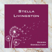 Minimalist Deep Magenta Dandelion Consultant   スクエア名刺