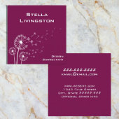 Minimalist Deep Magenta Dandelion Consultant   スクエア名刺