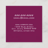 Minimalist Deep Magenta Dandelion Consultant   スクエア名刺 (裏面)