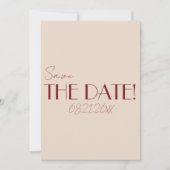 Minimalist Deep Red Ivory Whimsical Retro Wedding セーブザデート (正面)