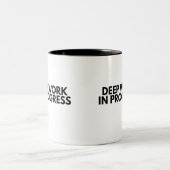 Minimalist Deep Work In Progress Office Typography ツートーンマグカップ (中央)