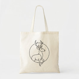 Minimalist Deer Line Art – Forest Animal Art トートバッグ