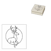 Minimalist Deer Line Art – Forest Animal Art ラバースタンプ (押印)