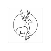 Minimalist Deer Line Art – Forest Animal Art ラバースタンプ (インプリント)