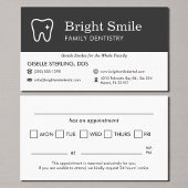 Minimalist Dental Appointment Reminder Tooth Logo 名刺