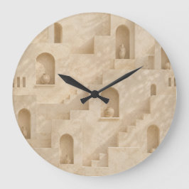 Minimalist Desert Architecture Wall Clock ラージ壁時計