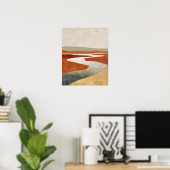 Minimalist Desert River Abstract Wall Art ポスター (ホームオフィス)