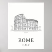 Minimalist Design Rome Coliseum Travel ポスター (正面)