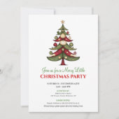 Minimalist designer Christmas tree party invite 招待状 (正面)