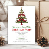 Minimalist designer Christmas tree party invite 招待状