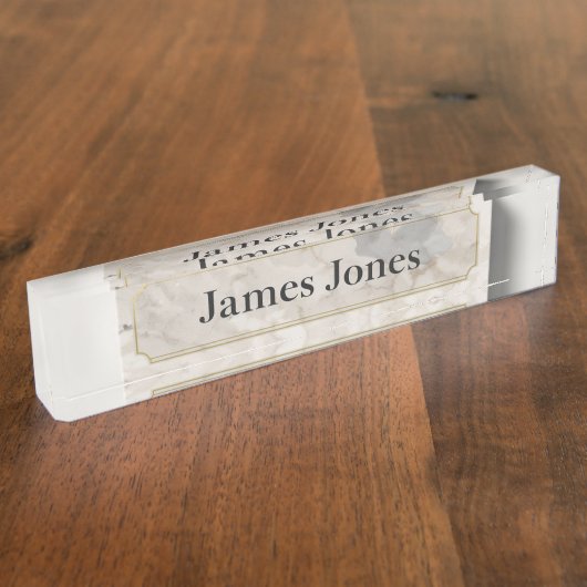 Minimalist Desk Sign | Modern Office & Home Table  デスクネームプレート (側面)