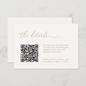Minimalist Details & QR Code Wedding RSVP Card (正面/裏面)