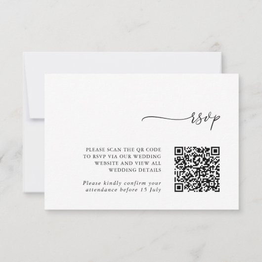 Minimalist Details & QR Code Wedding RSVP Card (裏面)