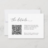 Minimalist Details & QR Code Wedding RSVP Card (正面)