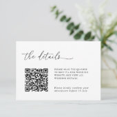 Minimalist Details & QR Code Wedding RSVP Card (スタンド正面)