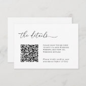 Minimalist Details & QR Code Wedding RSVP Card (正面/裏面)