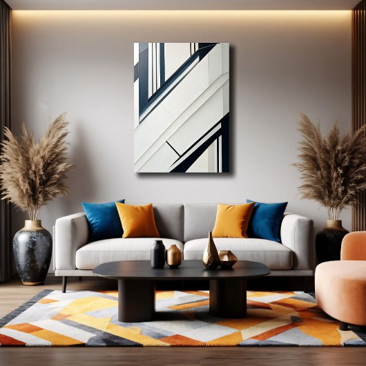 Minimalist Diagonal Geometry キャンバスプリント