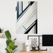 Minimalist Diagonal Geometry ポスター (ホームオフィス)