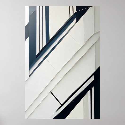 Minimalist Diagonal Geometry ポスター (正面)