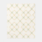 Minimalist Diamond Grid with Dots フリースブランケット (正面)