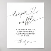 Minimalist Diaper Raffle Poster Sign ポスター (正面)