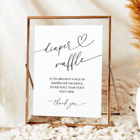 Minimalist Diaper Raffle Poster Sign ポスター