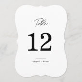 Minimalist Die Cut Script Wedding Table Number 招待状 (裏面)