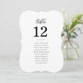Minimalist Die Cut Script Wedding Table Number 招待状 (スタンド正面)