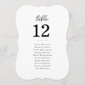 Minimalist Die Cut Script Wedding Table Number 招待状 (正面)
