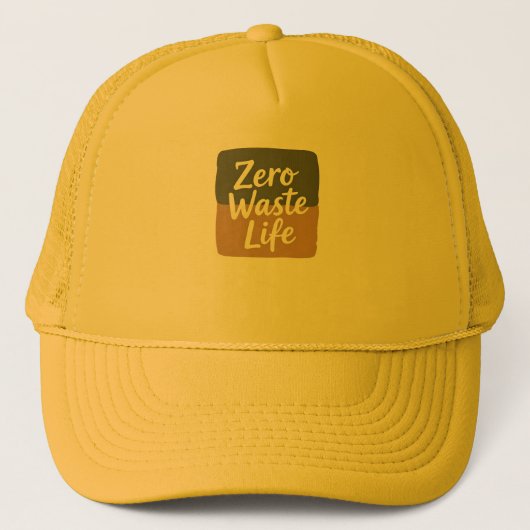 Minimalist Digital Graphic “Zero Waste Life” Handw キャップ (正面)