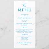 Minimalist Dinner Food Elegant Birthday Wedding メニュー (正面)