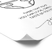 Minimalist Dirty Diaper Baby Shower Party Sign ポスター (角)