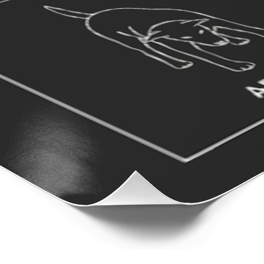 Minimalist Dog Body Language & Behavior Chart ポスター (コーナー)