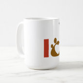 Minimalist Dog Dad Mug | Paw Print Heart コーヒーマグカップ (正面左)