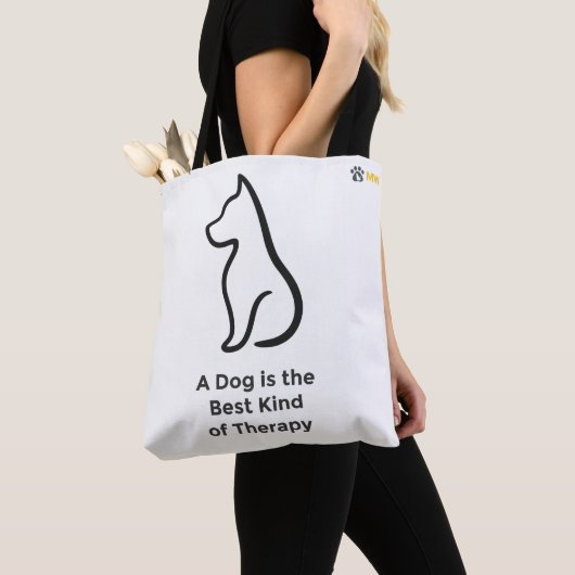 Minimalist Dog Line Art Tote Bag - Cute Custom Pet トートバッグ (クローズアップ)