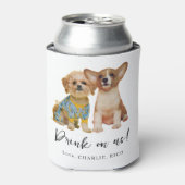 Minimalist Dog Pet Photo Wedding 缶クーラー (缶正面)