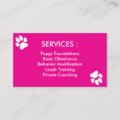 Minimalist Dog Trainer Business Card 名刺 (裏面)