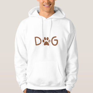 Minimalist DOG Typography Hoodie with Paw Print パーカ