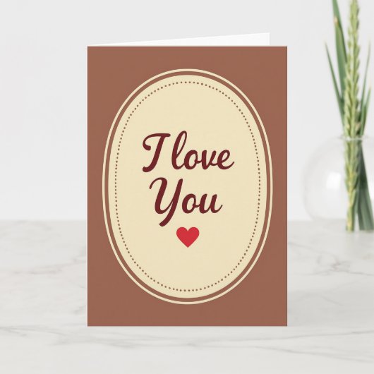 Minimalist Dotted I Love You Matte Card カード (正面)