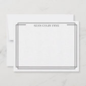 Minimalist Double Border Note Card Grey Stationery ノートカード (正面)