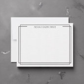 Minimalist Double Border Note Card Grey Stationery ノートカード