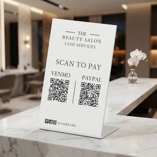 Minimalist Dual QR Code Serif Editorial · マツエク 台座サイン