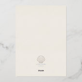 Minimalist Dusty Blue 海岸の貝殻 ウェディング 箔招待状 (裏面)