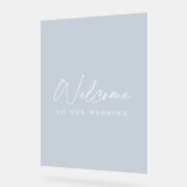 Minimalist Dusty Blue Acrylic Wedding Welcome Sign アクリルサイン (傾斜)