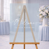 Minimalist Dusty Blue Acrylic Wedding Welcome Sign アクリルサイン