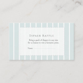 Minimalist Dusty Blue Baby Shower Diaper Raffle エンクロージャーカード